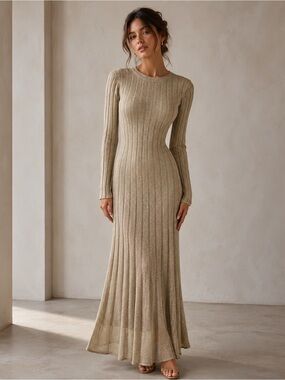J. Crew Rib-knit flare midi dress with Lurex® metallic threads